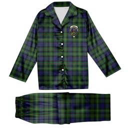 ScotsTee Shop Scottish Rollo Crest Tartan Pajama Satin Velvet Flannel Pajama Set