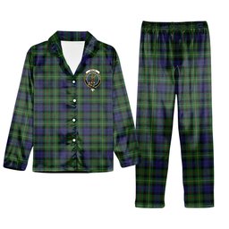 ScotsTee Shop Scottish Rollo Crest Tartan Pajama Satin Velvet Flannel Pajama Set