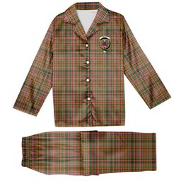 ScotsTee Shop Scottish Ogilvie (Ogilvy) of Strathallan Ancient Crest Tartan Pajama Satin Velvet Flannel Pajama Set
