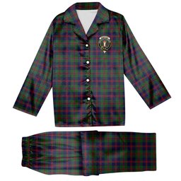 ScotsTee Shop Scottish Robertson Struan Crest Tartan Pajama Satin Velvet Flannel Pajama Set