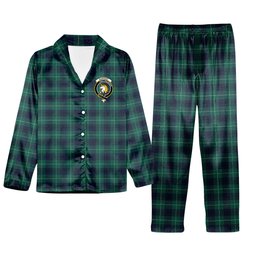 ScotsTee Shop Scottish Oliphant Modern Clan Crest Tartan Pajama Satin Velvet Flannel Pajama Set