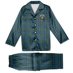 ScotsTee Shop Scottish Robertson Hunting Ancient Crest Tartan Pajama Satin Velvet Flannel Pajama Set