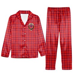 ScotsTee Shop Scottish Rose Modern Crest Tartan Pajama Satin Velvet Flannel Pajama Set