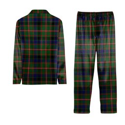 ScotsTee Shop Scottish Reid Green Crest Tartan Pajama Satin Velvet Flannel Pajama Set