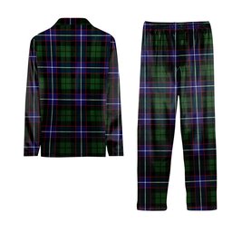 ScotsTee Shop Scottish Russell Modern Crest Tartan Pajama Satin Velvet Flannel Pajama Set