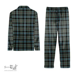 ScotsTee Shop Scottish Ogilvie (Ogilvy) Hunting Crest Tartan Pajama Satin Velvet Flannel Pajama Set