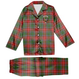 ScotsTee Shop Scottish Somerville Ancient Crest Tartan Pajama Satin Velvet Flannel Pajama Set