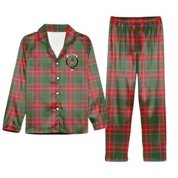 ScotsTee Shop Scottish Somerville Ancient Crest Tartan Pajama Satin Velvet Flannel Pajama Set