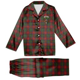 ScotsTee Shop Scottish Somerville Crest Tartan Pajama Satin Velvet Flannel Pajama Set