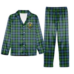 ScotsTee Shop Scottish Sinclair of Ulster Ancient Crest Tartan Pajama Satin Velvet Flannel Pajama Set