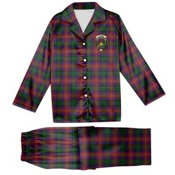 ScotsTee Shop Scottish Rattray of Lude Crest Tartan Pajama Satin Velvet Flannel Pajama Set