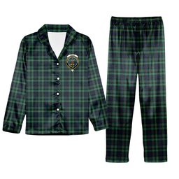 ScotsTee Shop Scottish Rollo Modern Crest Tartan Pajama Satin Velvet Flannel Pajama Set