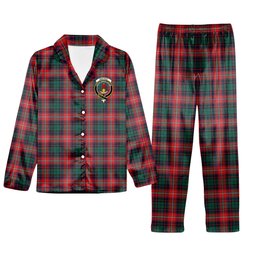 ScotsTee Shop Scottish Rattray of Lude Modern Crest Tartan Pajama Satin Velvet Flannel Pajama Set