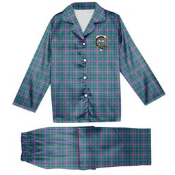 ScotsTee Shop Scottish Ralston Crest Tartan Pajama Satin Velvet Flannel Pajama Set