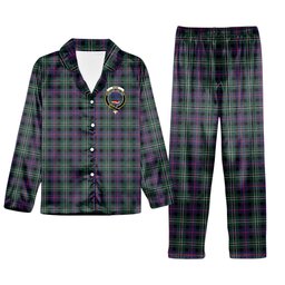 ScotsTee Shop Scottish Rose Hunting Modern Crest Tartan Pajama Satin Velvet Flannel Pajama Set