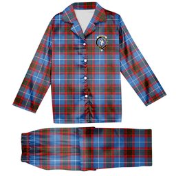 ScotsTee Shop Scottish Pennycook Crest Tartan Pajama Satin Velvet Flannel Pajama Set