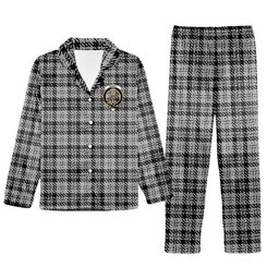 ScotsTee Shop Scottish Scott Abbreviated Crest Tartan Pajama Satin Velvet Flannel Pajama Set