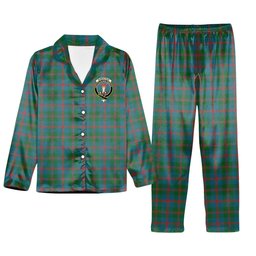 ScotsTee Shop Scottish Robertson of Struan Ancient Crest Tartan Pajama Satin Velvet Flannel Pajama Set