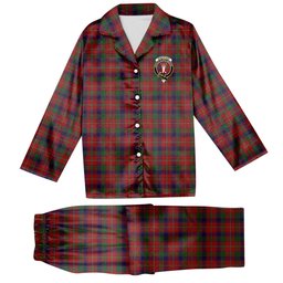 ScotsTee Shop Scottish Robertson White line Crest Tartan Pajama Satin Velvet Flannel Pajama Set