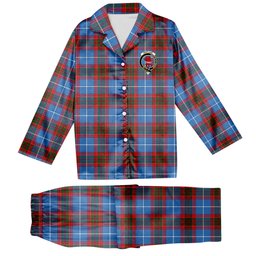 ScotsTee Shop Scottish Pentland Crest Tartan Pajama Satin Velvet Flannel Pajama Set