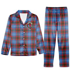 ScotsTee Shop Scottish Pentland Crest Tartan Pajama Satin Velvet Flannel Pajama Set