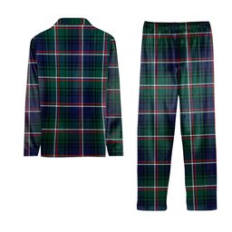 ScotsTee Shop Scottish Shaw of Carolina Modern Crest Tartan Pajama Satin Velvet Flannel Pajama Set