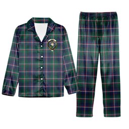 ScotsTee Shop Scottish Shaw of Carolina Modern Crest Tartan Pajama Satin Velvet Flannel Pajama Set