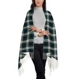 ScotsTee Shop Scottish Black Watch Dress Modern Solf Tartan Plaid Tassel Winter Scarf