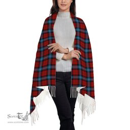 ScotsTee Shop Scottish Baillie of Polkemmet Red Solf Tartan Plaid Tassel Winter Scarf