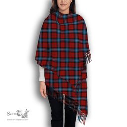 ScotsTee Shop Scottish Baillie of Polkemmet Red Solf Tartan Plaid Tassel Winter Scarf