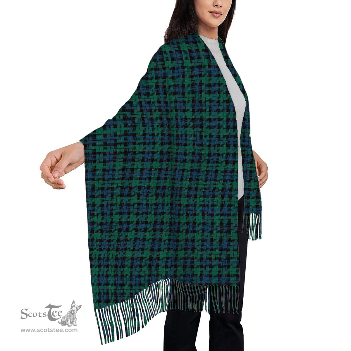 ScotsTee Shop Scottish Black Watch #3 Modern Solf Tartan Plaid Tassel Winter Scarf