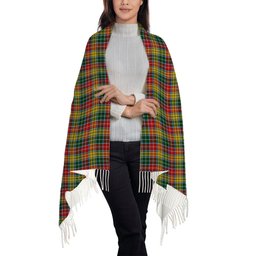 ScotsTee Shop Scottish Buchanan 1800 Solf Tartan Plaid Tassel Winter Scarf