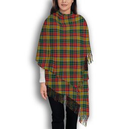 ScotsTee Shop Scottish Buchanan 1800 Solf Tartan Plaid Tassel Winter Scarf