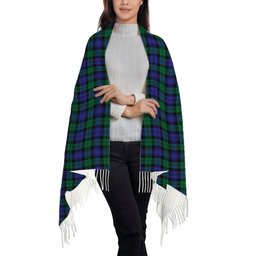 ScotsTee Shop Scottish Black Watch Modern Solf Tartan Plaid Tassel Winter Scarf