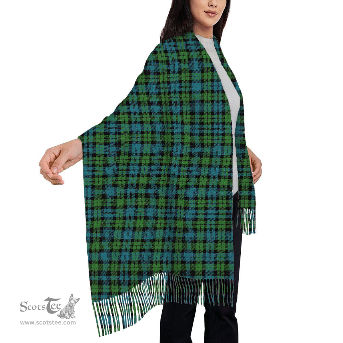 ScotsTee Shop Scottish Black Watch Ancient Clan Solf Tartan Plaid Tassel Winter Scarf