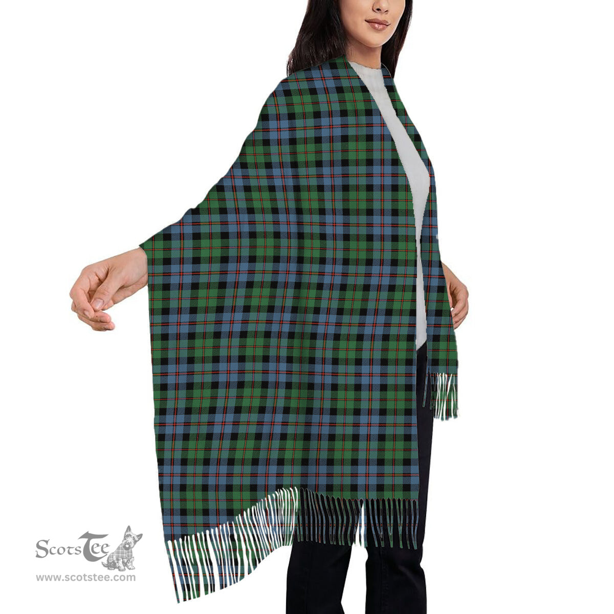 ScotsTee Shop Scottish Black Watch Coarse Kilt Ancient Solf Tartan Plaid Tassel Winter Scarf