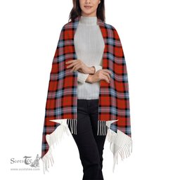 ScotsTee Shop Scottish Baillie of Polkemmet Red Ancient Solf Tartan Plaid Tassel Winter Scarf