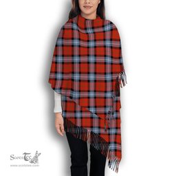 ScotsTee Shop Scottish Baillie of Polkemmet Red Ancient Solf Tartan Plaid Tassel Winter Scarf