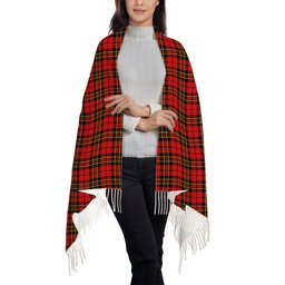 ScotsTee Shop Scottish Brodie Red Modern Solf Tartan Plaid Tassel Winter Scarf