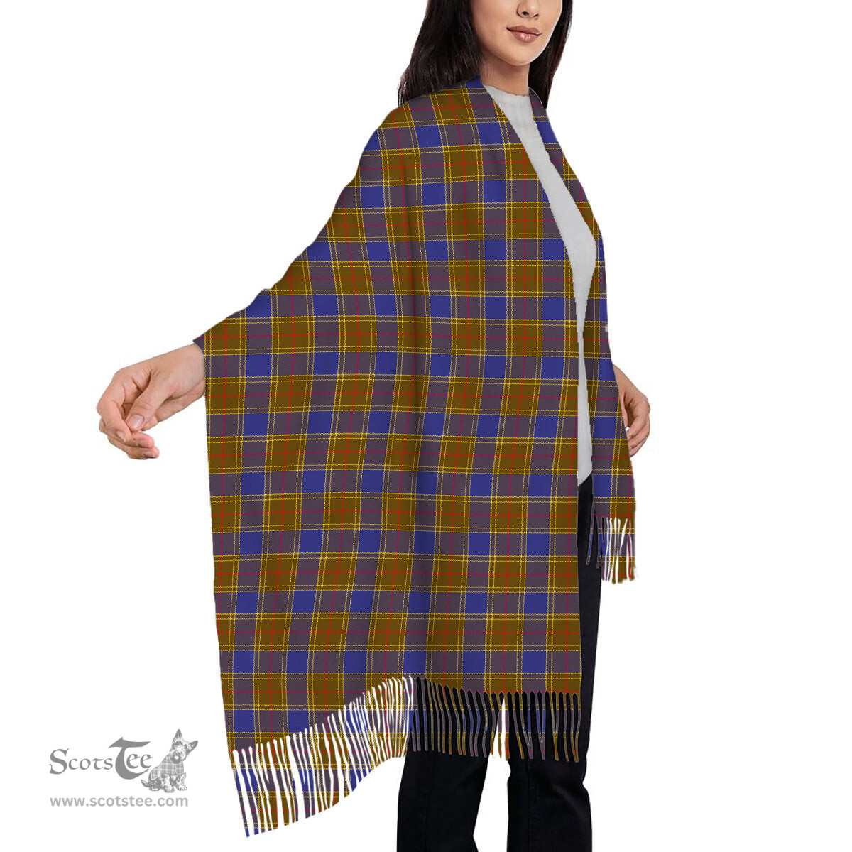 ScotsTee Shop Scottish Balfour Modern Solf Tartan Plaid Tassel Winter Scarf