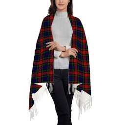 ScotsTee Shop Scottish Clark (Lion) Red Solf Tartan Plaid Tassel Winter Scarf