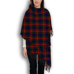 ScotsTee Shop Scottish Clark (Lion) Red Solf Tartan Plaid Tassel Winter Scarf