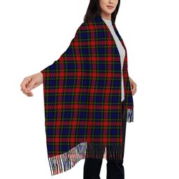 ScotsTee Shop Scottish Clark (Lion) Red Solf Tartan Plaid Tassel Winter Scarf