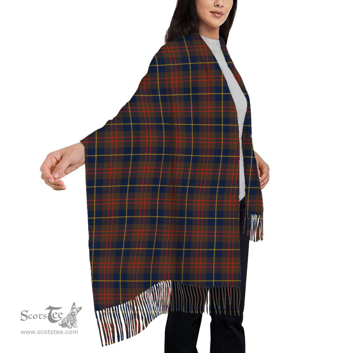 ScotsTee Shop Scottish Cameron Hunting Modern Solf Tartan Plaid Tassel Winter Scarf