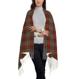 ScotsTee Shop Scottish Chattan brown stripe variation Solf Tartan Plaid Tassel Winter Scarf