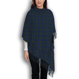 ScotsTee Shop Scottish Cockburn Blue Solf Tartan Plaid Tassel Winter Scarf