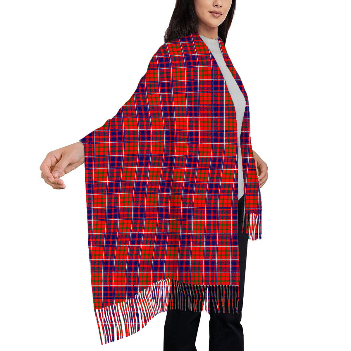 ScotsTee Shop Scottish Cameron of Lochiel Modern Solf Tartan Plaid Tassel Winter Scarf