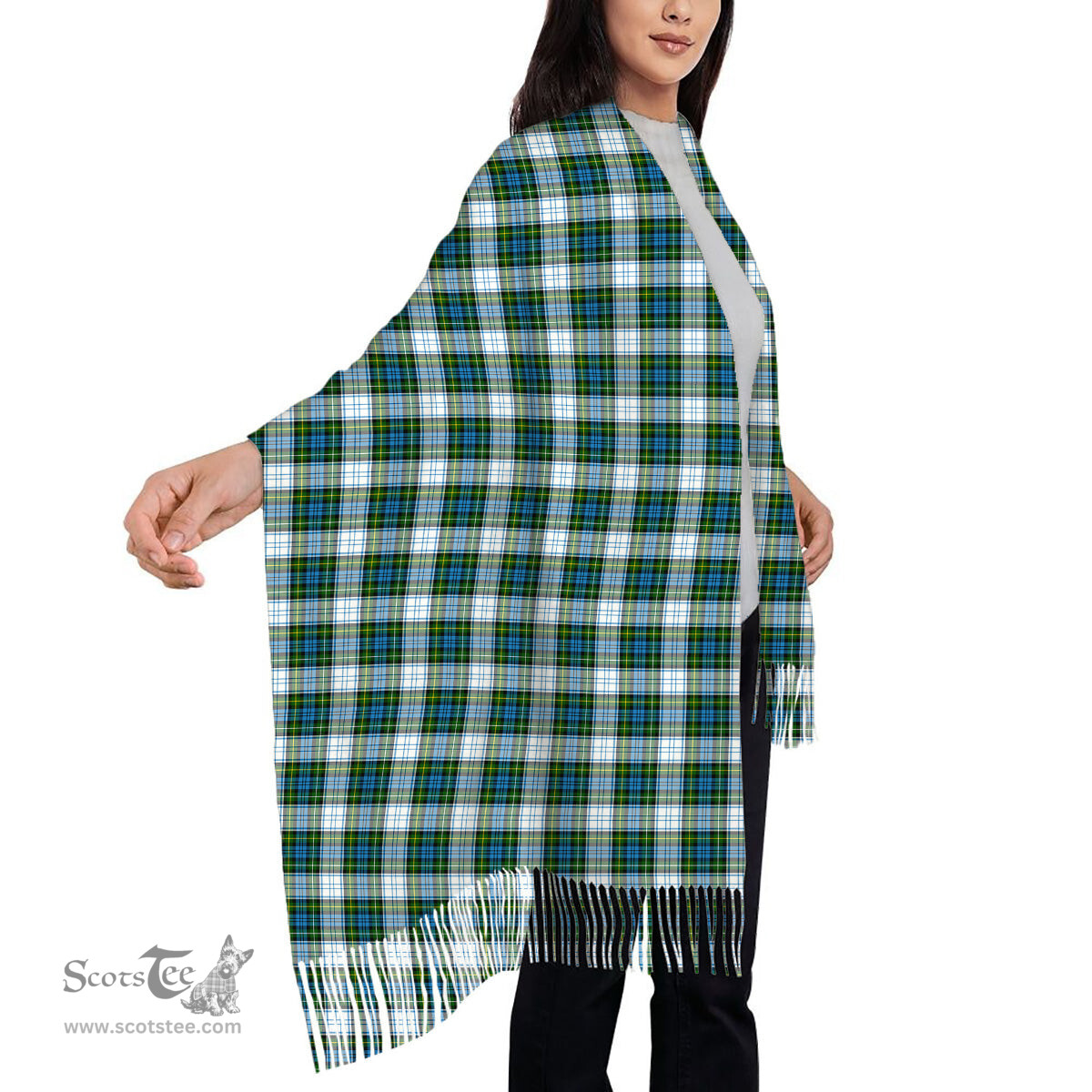 ScotsTee Shop Scottish Campbell Dress Solf Tartan Plaid Tassel Winter Scarf