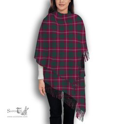 ScotsTee Shop Scottish Crawford Red Modern Solf Tartan Plaid Tassel Winter Scarf