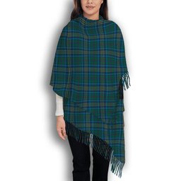 ScotsTee Shop Scottish Burns of California Modern Solf Tartan Plaid Tassel Winter Scarf